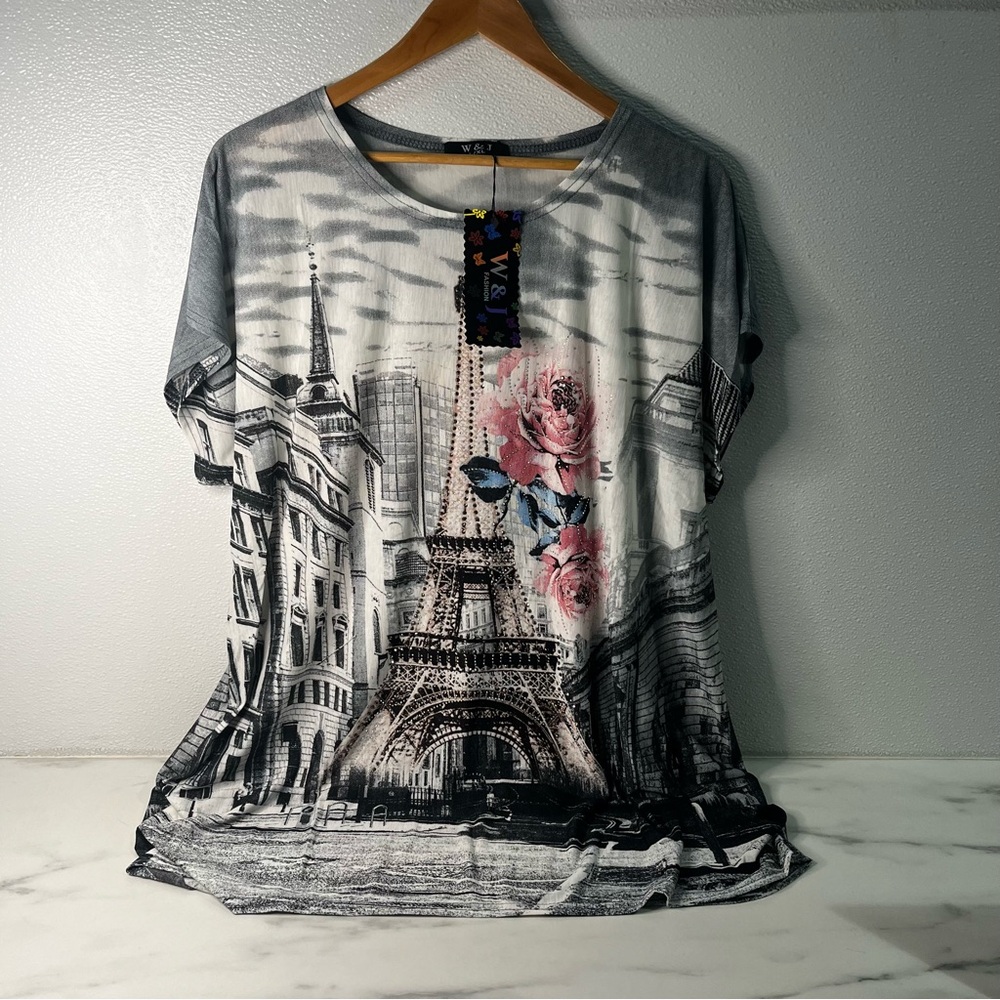 Paris Print Short Sleeve Tee